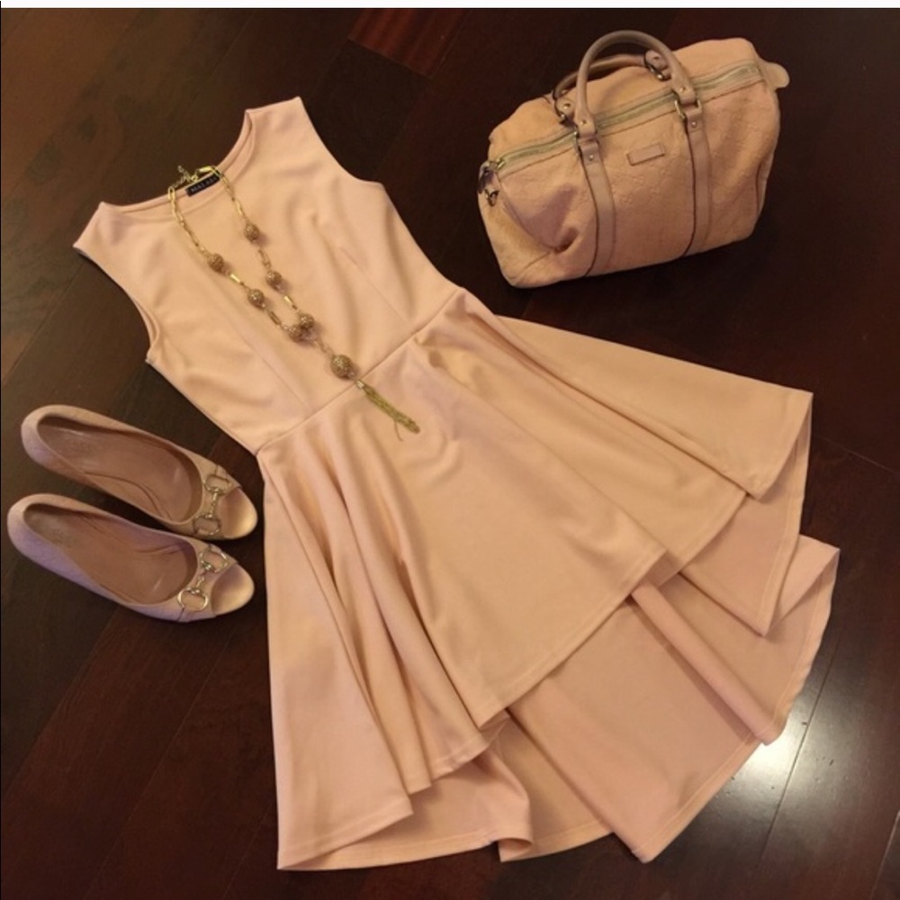 Blush High/Low Skater Dress- Ships Next Day!